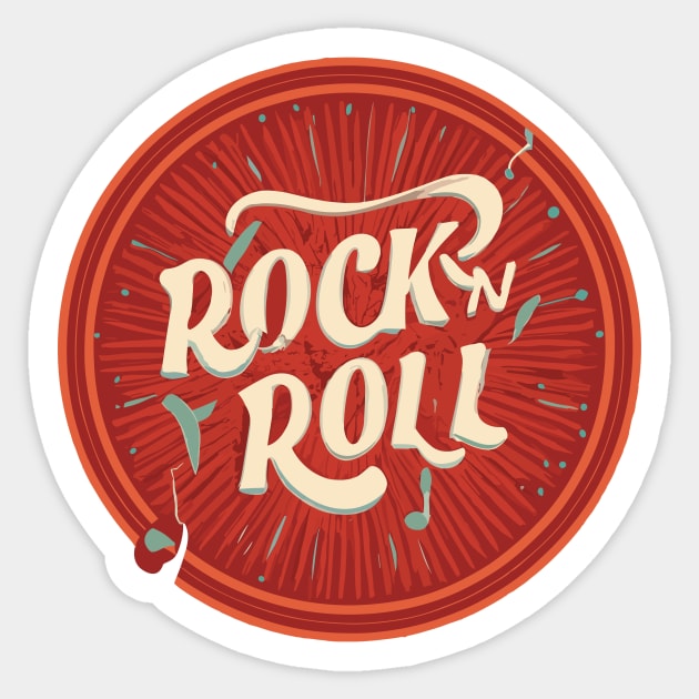 vintage rock and roll sign Sticker by Kingrocker Clothing